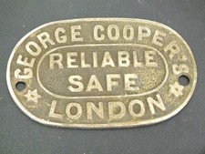 VINTAGE BRASS SAFE NAME PLATE