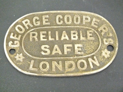 Vintage brass safe name plate - safe,