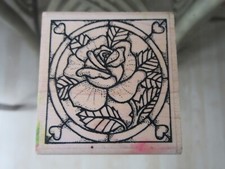 Lily of the Valley Solid Wood mounted rubber stamp-F-D17 Stained Glass