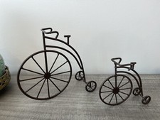 Vtg Pair High Wheeler Bicycle