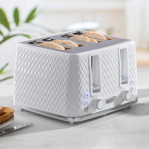 Daewoo argyle white toaster - daewoo,