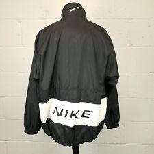 NIKE Vintage Jacket Medium Mens Windbreaker Lightweight Spell Out 90s Y2k Black