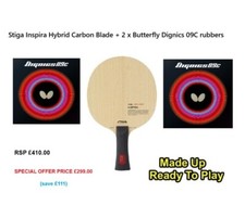 Custom Made Table Tennis Bat - Stiga Inspira Hybrid Carbon + Butterfly Dignics