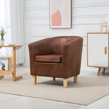 Faux leather tub chair - faux,