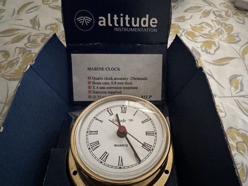 Brass marine clock - marine,