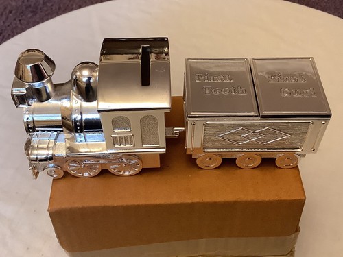 Silver plate train - silver, money