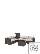 Coral Bay 5-Seater Corner Garden Sofa with Storage and Table Stylish Outdoor Set