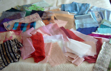 COLLECTION SAMPLES & SCRAPS FOR CRAFTS - MOIRE,  SATIN, BROCADE, SLUB, LUREX ETC