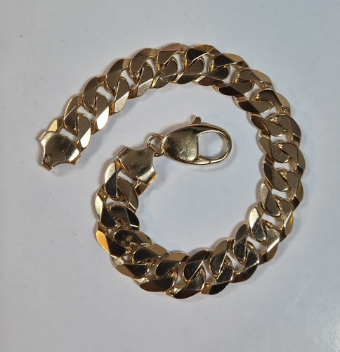 9ct yellow gold curb bracelet - yellow,