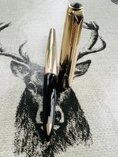 Parker 61 Insignia fountain pen,14k Oblique Broad nib,R.gold, Original box,1960s