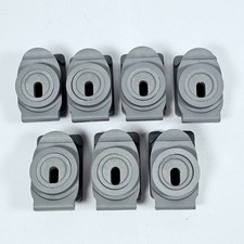 7 x Universal Caravan Awning Fix-On Bracket Pad - Checked - Grey Plastic - Used