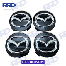 Mazda MX5 NC Wheel Centre Caps With Retaining Ring To Fit NC1 Wheels 05-09 Black