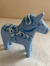 Vintage Light Blue Wooden Dala