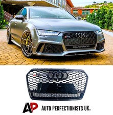Audi RS7 Style A7 S7 Front Main Grille Gloss Black Honeycomb Mesh Grill 16-18