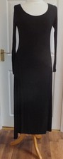 Long Black dress with split at side size S 10 goth pagan style