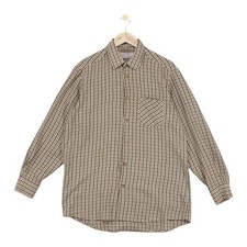 Vintage Bonart Check Shirt Mens Size 16 Brown Country 80s Retro