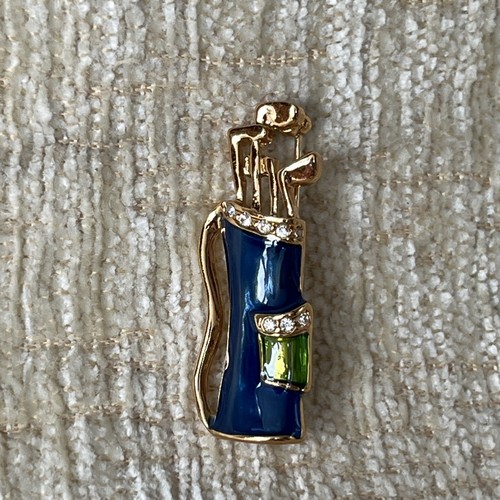 Enamelled golf bag brooch pin - enamelled,
