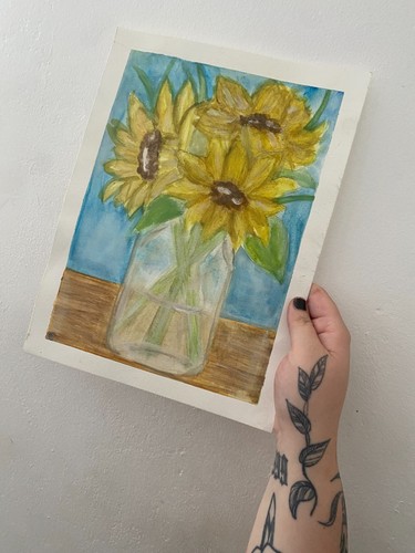 Watercolour sunflowers