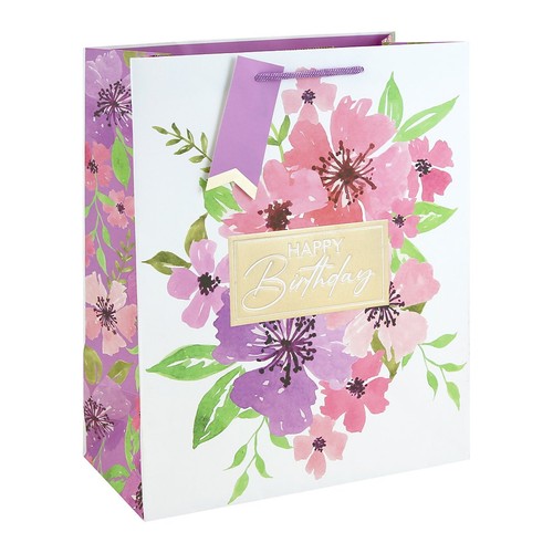 Happy birthday floral - happy, large