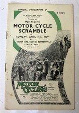 COSTER PITS SCRAMBLE Official Motorcycle Programme 16 Apr 1939