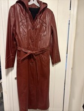 Vintage Hooded Leather Coat