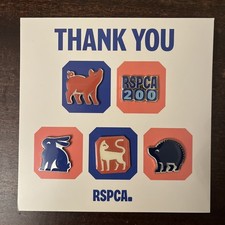 Set Of 5 Rspca Pin Badges To Commemorate 200 Years Of The Animal Charity