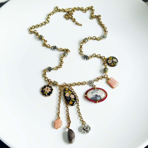 Zara multi charm bib - 30",
