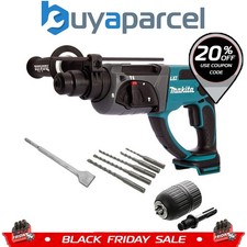 Makita DHR202Z LXT 18v SDS Hammer Drill 3 Function + 5 x Bits Chisel + Chuck