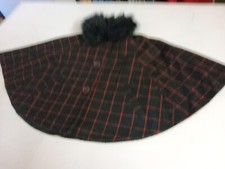 GIRLS CAPE 5/6 RED CHECK LINED