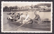 Vintage Photograph Men In Row Boat Lake Windermere Cumbria
