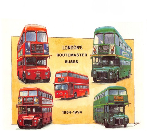 Old bus postcard routemaster - bus,