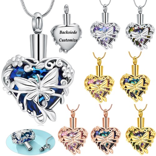 Butterfly crystal heart - crystal, urn