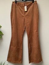 BODEN Corduroy Flared Trousers Size UK 18 LONG Tall New Tags Brown Needle Cord