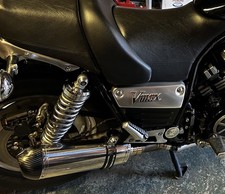 Yamaha Vmax1200 Black Widow Exhausts, Oval, Carbon End, Link Pipes, Clamps.