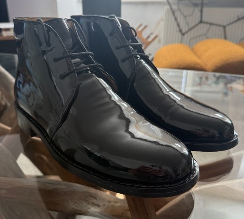 Military goodalls black patent - military,