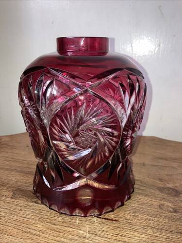 Vintage cranberry cut clear - cut, to