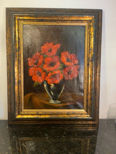 Antique signed oil - oil, painting