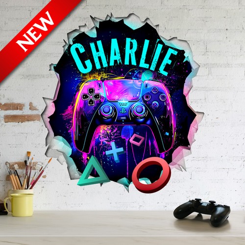 Personalised cracked wall - personalised, 3d