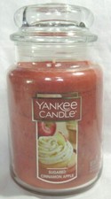 Yankee Candle Sugared Cinnamon Apple Christmas Large Jar 22oz  Free Ship NEW