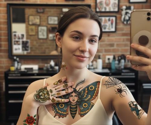 Vintage fake tattoo - vintage,