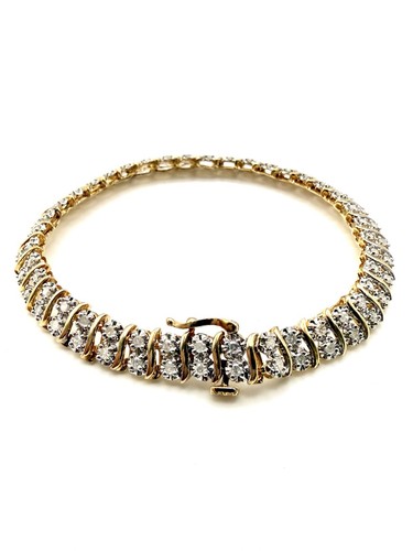 9ct gold diamond - gold, bracelet