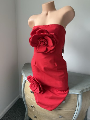 Dalia macphee red strapless - red, 3d