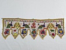 Vintage Indian Traditional Handmade Beaded Toran Door Hanging 118x37cm