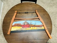 VINTAGE ANTIQUE CROSS CUT WOOD