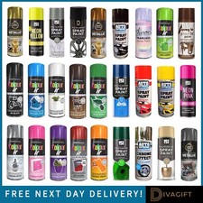 SPRAY PAINTS MATT GLOSS SATIN PRIMER GLITTER PAINT FOR METAL PLASTIC WOOD CAR