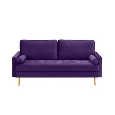 65 Purple Velvet Loveseat Sofa