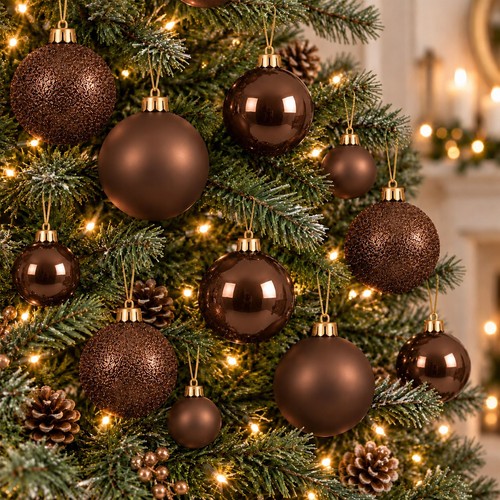Espresso brown baubles - 60,
