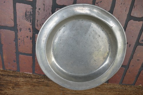 Antique pewter 19th charger - pewter,
