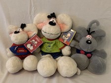 3 Thomas Goletz Diddle Mouse Plush 2 with Tag Smile Overalls Hoody 90’s Vintage 