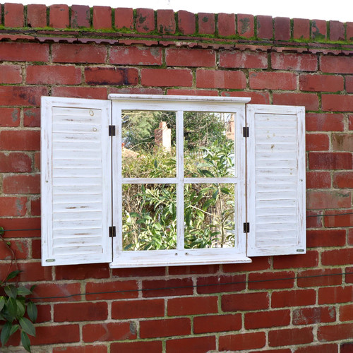 Distressed ivory shutter style - distressed,